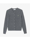 Women s cable crew neck cardigan charcoal gray - LACOSTE - BALAAN 1