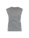 Cutout Reversible Wool Sleeveless Grey - FENDI - BALAAN 3