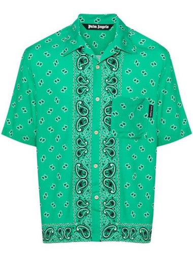 Long Sleeve Shirt PMGG005S24FAB006 5555 GREEN - PALM ANGELS - BALAAN 1