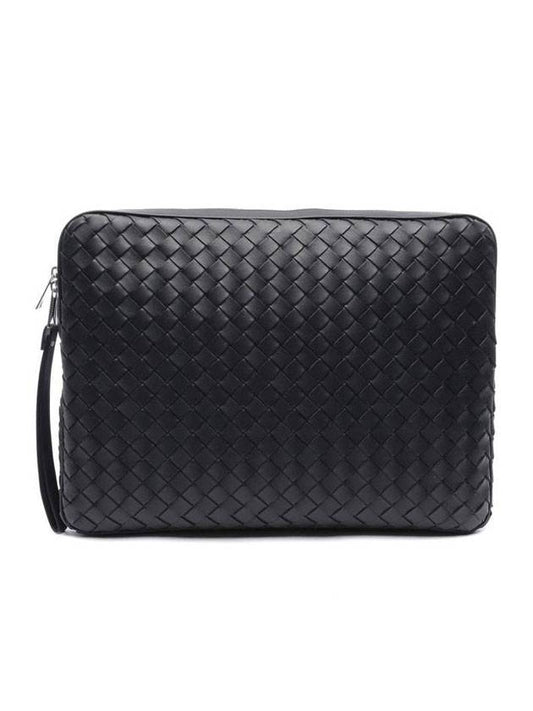 Intrecciato Classic Clutch Bag Black - BOTTEGA VENETA - BALAAN 1