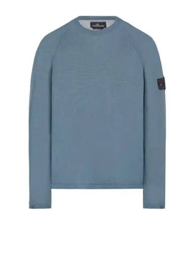 Wappen Patch Crew Neck Knit Top Blue - STONE ISLAND - BALAAN 2