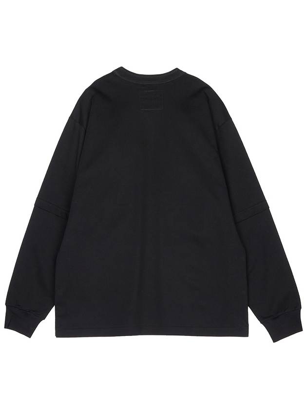 Pocket Detail Cotton Sweatshirt Black - SACAI - BALAAN 3