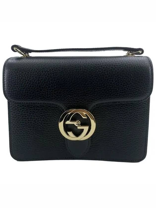 Interlocking GG Chain Small Cross Bag Black - GUCCI - BALAAN 3