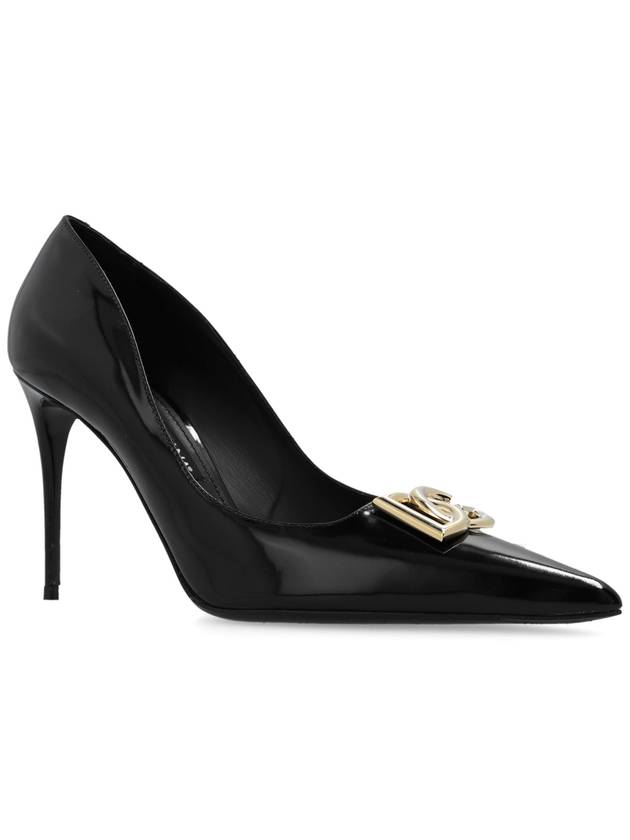 DG Logo Leather Pumps Black - DOLCE&GABBANA - BALAAN 5