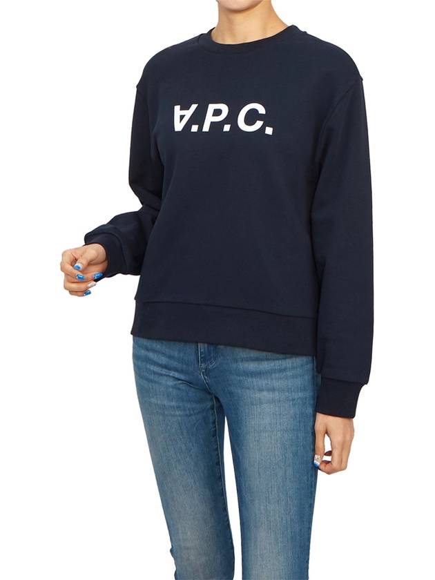 Elisa Logo Print Sweatshirt Navy - A.P.C. - BALAAN 5