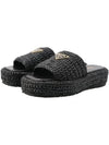 Crochet Flatform Slide Slippers Black - PRADA - BALAAN 2