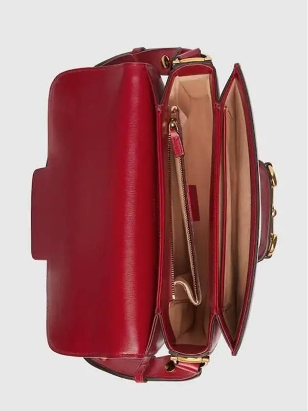 Horsebit 1955 Small Leather Shoulder Bag Red - GUCCI - BALAAN 5