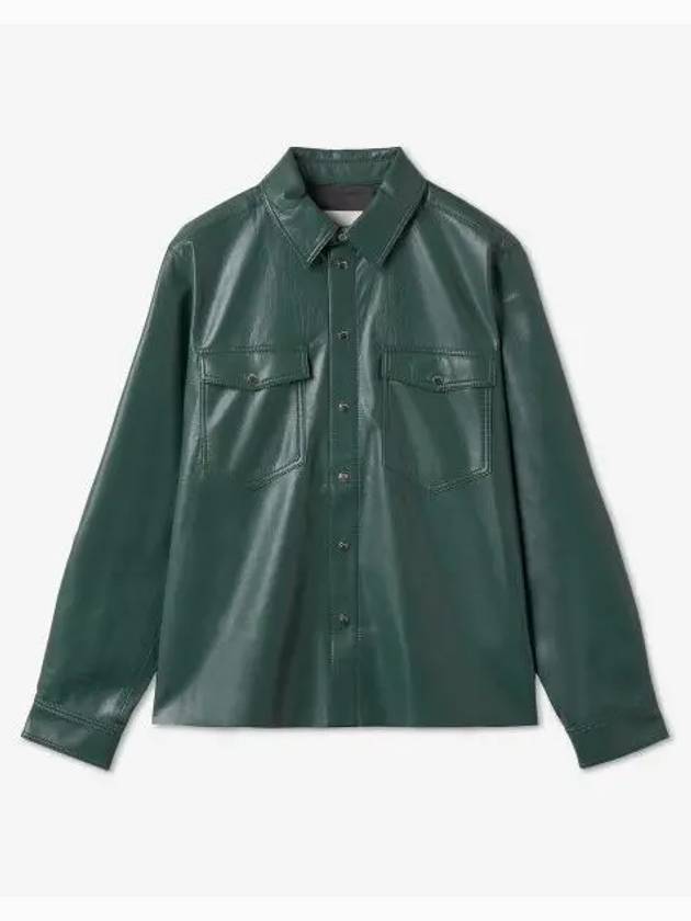 Ren Leather Shirt Fine Green NM22FWTP00869 - NANUSHKA - BALAAN 1