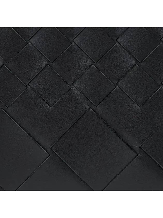 Intrecciato Leather Bi Fold Half Wallet Black - BOTTEGA VENETA - BALAAN 3