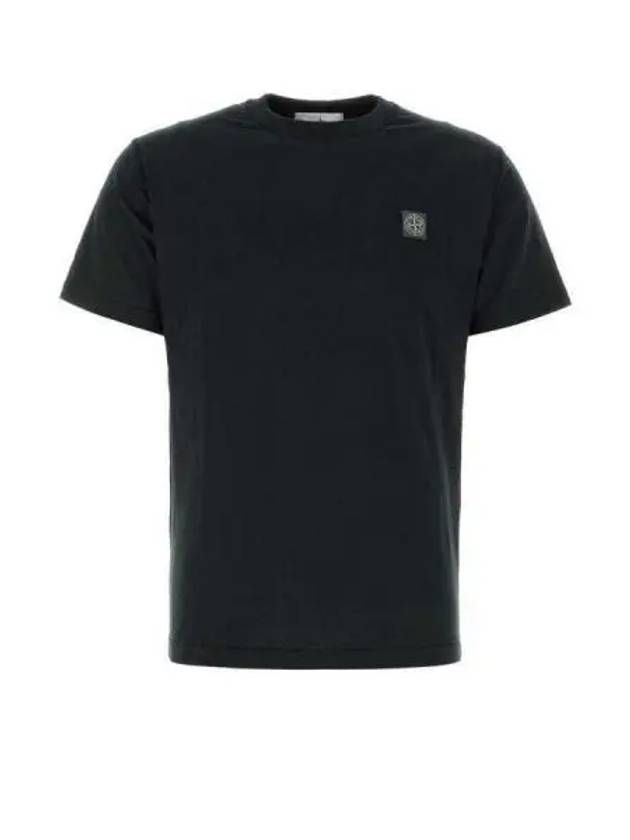 Organic Cotton Short Sleeve T-Shirt Black - STONE ISLAND - BALAAN 2