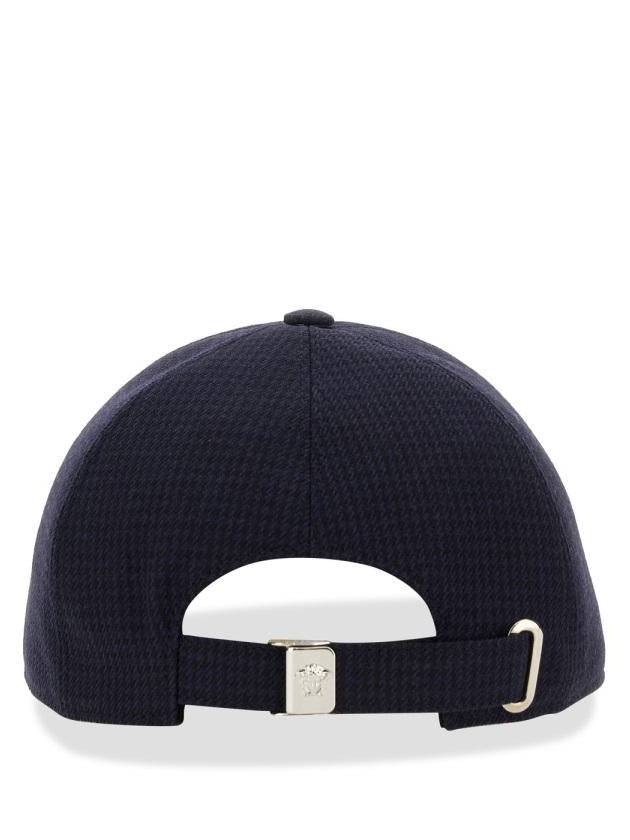 Logo Print Baseball Ball Cap Navy - VERSACE - BALAAN 4