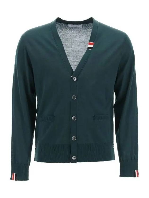 MKC489 AY1014 310 Wool Blend Cardigan Green - THOM BROWNE - BALAAN 1