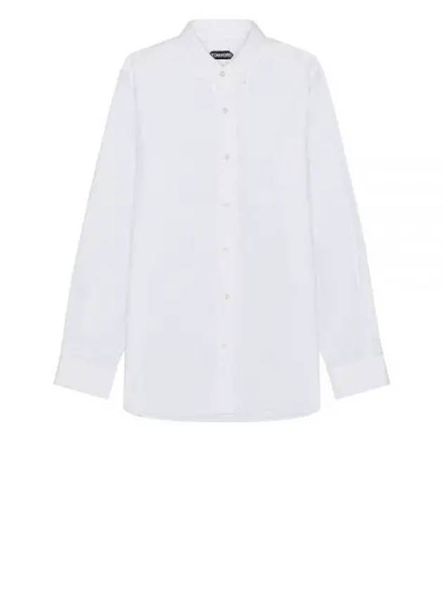 Washed Stretch Oxford Long Sleeve Shirt White - TOM FORD - BALAAN 2