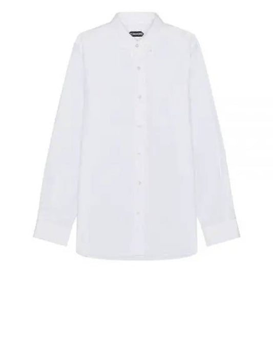 Washed Stretch Oxford Long Sleeve Shirt White - TOM FORD - BALAAN 2