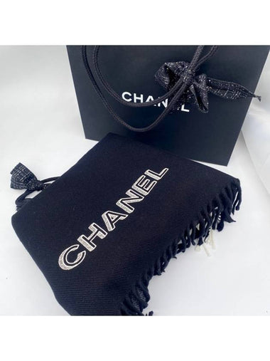 25C Season Logo Cashmere Muffler Scarf AAA681 - CHANEL - BALAAN 1