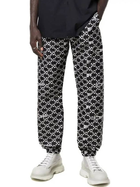 Men's Arrow Monogram Track Pants Black - OFF WHITE - BALAAN.