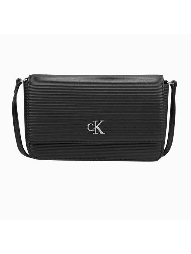 Jeans Minimal Monogram Cross Bag Black - CALVIN KLEIN - BALAAN 1