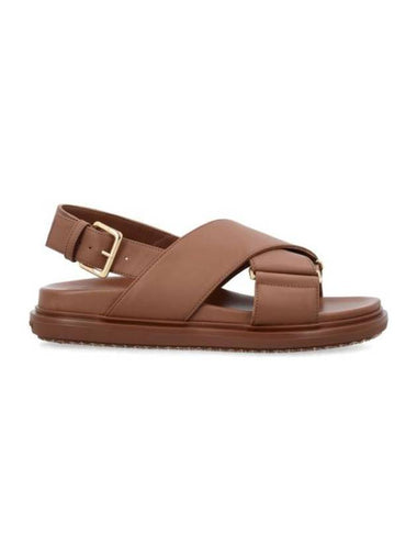 Fussbet Leather Sandals Brown - MARNI - BALAAN 1