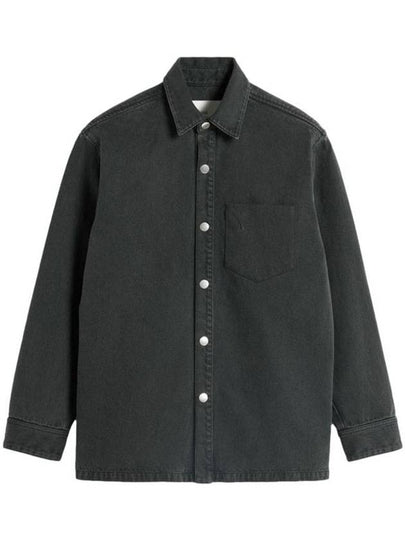 De Coeur Embossed Overshirt Jacket Black - AMI - BALAAN 2