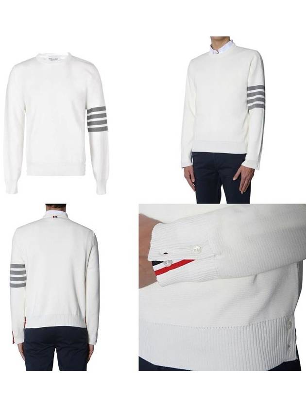 4 Bar Armband Milano Stitch Knit Top White - THOM BROWNE - BALAAN 7