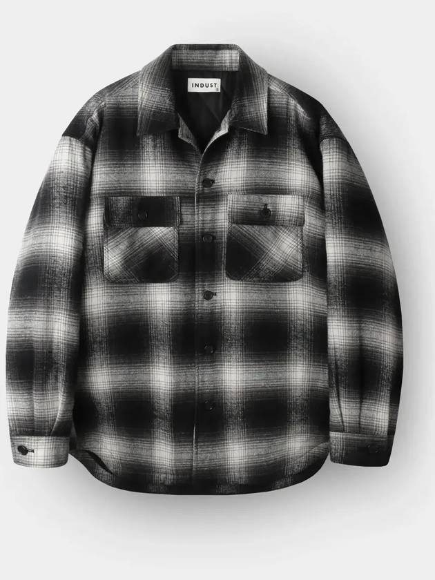 Ombre check quilted shirt jacket black - INDUST - BALAAN 4