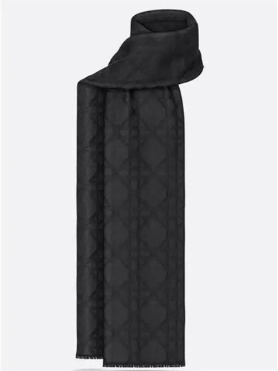 Cannage Cashmere Muffler Black - DIOR - BALAAN 2