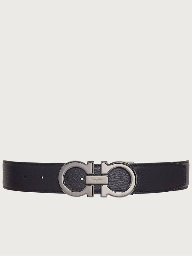 Reversible Gancini Leather Belt Dark Brown Black - SALVATORE FERRAGAMO - BALAAN 2