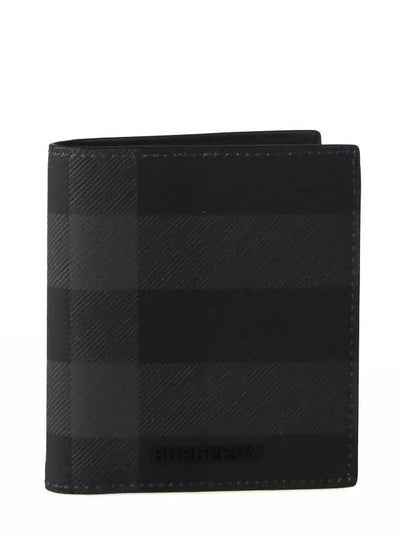 Check Leather Half Wallet Grey - BURBERRY - BALAAN 2