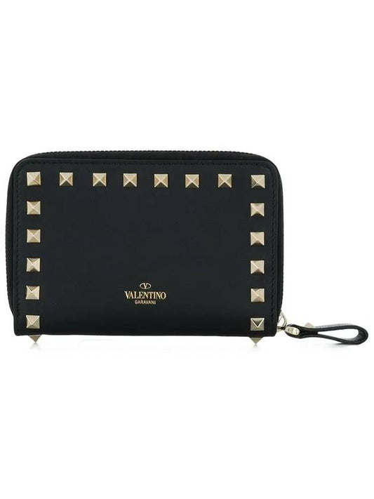 Rockstud Coin Zipper Medium Wallet Black - VALENTINO - BALAAN 2