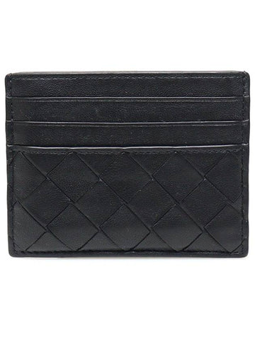 635042 Black Lambskin Intrecciato VN Card Wallet - BOTTEGA VENETA - BALAAN 1