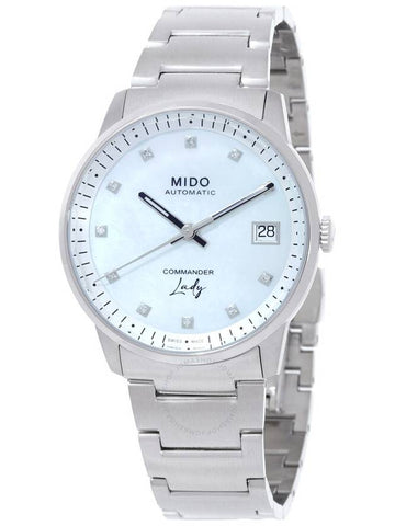 Mido Commander Automatic Diamond White Mother of Pearl Dial Ladies Watch M0212071110600 - MIDO - BALAAN 1