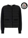 Logo Patch Tricot Padded Cardigan Black 9B00006 M1131 999 - MONCLER - BALAAN 1