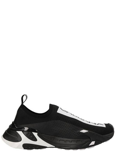 Stretch Mesh Slip-On Low Top Sneakers Black - DOLCE&GABBANA - BALAAN 2