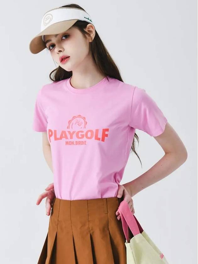 Washing short sleeve t-shirt PINK - MONBIRDIE GOLF - BALAAN 6