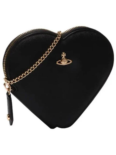 Saffiano New Heart Cross Bag Black - VIVIENNE WESTWOOD - BALAAN 2