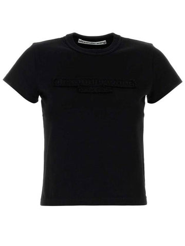 Alexander Wang Worn-Out Effect Logo Cotton Jersey T-Shirts Clothing - ALEXANDER WANG - BALAAN 1