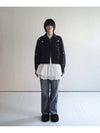 Alps Knit Zip up Cardigan Flower Stitched by Hand NAVY Women s Embroidery - RUBATI - BALAAN 8