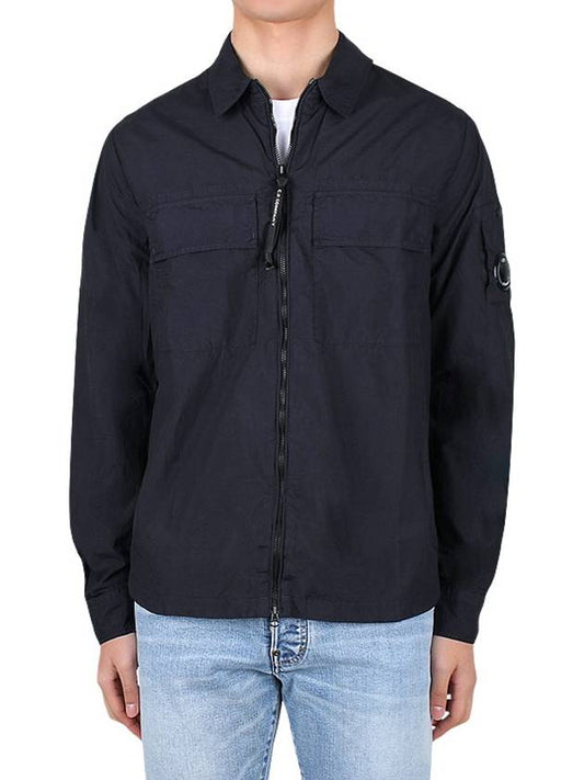 Taylon L Lens Shirt Zip Up Jacket Navy - CP COMPANY - BALAAN 2