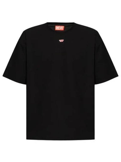 Embroidered D Patch Short Sleeve T-Shirt Black - DIESEL - BALAAN 2