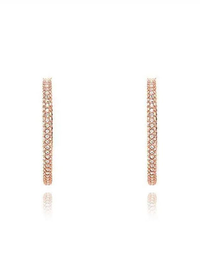 Dextera Crystal Large Hoop Earrings Rose Gold - SWAROVSKI - BALAAN 2