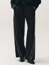 Piping Curved Track Pants Black - NOIRER - BALAAN 7