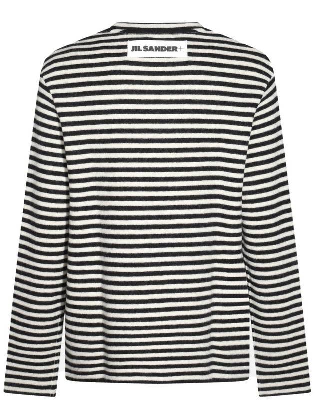 Logo Patch Striped Wool T-Shirt J47GC0114J20077 - JIL SANDER - BALAAN 4