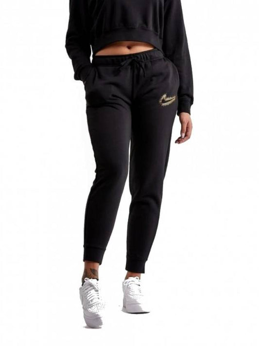 Women's Stardust Logo Fleece Jogger Track Pants Black - NIKE - BALAAN 2