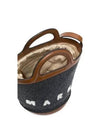 Women's felt logo mini bucket bag dark gray mocha bag SCMP0056Q4P4915ZO2 53 - MARNI - BALAAN 3