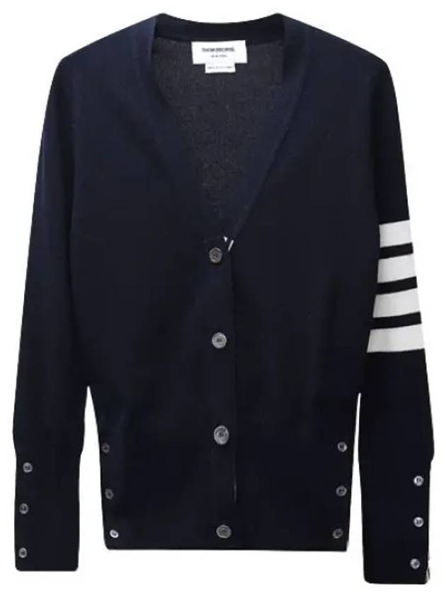 diagonal striped cashmere cardigan women - THOM BROWNE - BALAAN 1