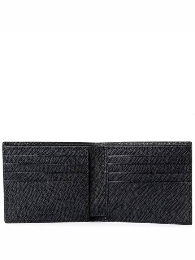 Triangle Logo Embossing Half Wallet Black - PRADA - BALAAN 5