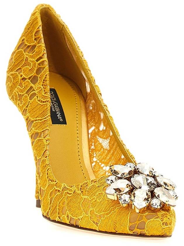 Crystal Lace Pumps Heel Yellow - DOLCE&GABBANA - BALAAN 3