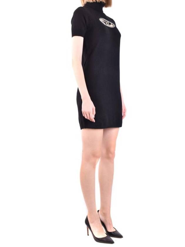 Women's M Agarette Logo Cut Out High Neck Short Dress Black - DIESEL - BALAAN 4