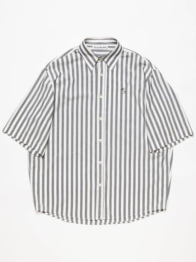 Stripe Button Up Short Sleeve Shirt White Black - ACNE STUDIOS - BALAAN 2