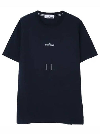 Stamp Two Print Short Sleeve T-Shirt Navy - STONE ISLAND - BALAAN 2